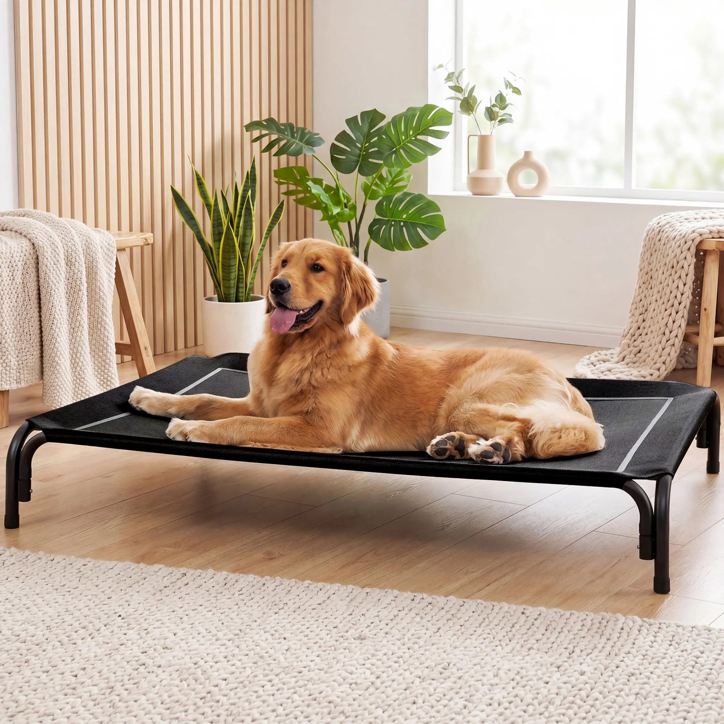 【Tiktokshopstockup】 VALUXE Elevated Dog Bed for Large Dogs, Cooling Pet Cot with Breathable Mesh & Durable Frame, Easy to Clean Raised Pet Mats for Indoor & Outdoor Home Summervibes Petlovers